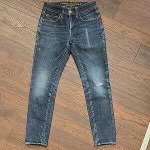 American Eagle Outfitters Women's Dark Blue Skinny Jeans